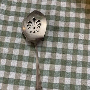 Vintage Silver Slotted Serving Spoon